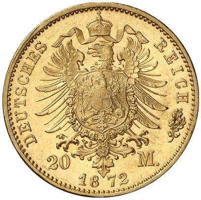 Bayern 20 Mark 1872 Revers