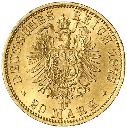Braunschweig 20 Mark 1875 Revers