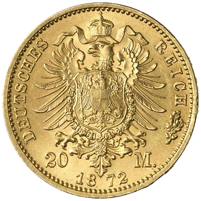 Preußen 20 Mark 1872 Revers