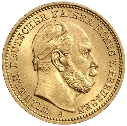Preußen 20 Mark 1888 Wilhelm I. Avers